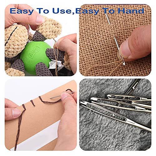 ORRDICE Large-Eye Blunt Needles, Stainless Steel Yarn Knitting Needles, Sewing Needles, Crafting Knitting Weaving Stringing Needles, Perfect for Finishing Off Crochet Projects(9 Pieces) - color: 9 PCS