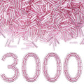 XIANNVXI 3000pcs Pink Glass Bugle Beads - color: Pink