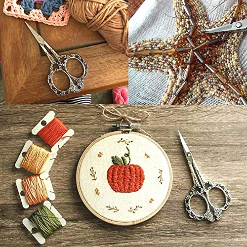 BIHRTC 4.5 Inch Stainless Steel Silver Sewing Shears Embroidery Scissors - color: Silver, size: 4.5 inch