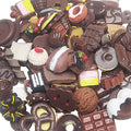 Chenkou Craft 50pcs Lots Mix Assorted Brown Craft DIY Flatbacks Resin Flat Back Buttons Scrapbooking (Brown) - color: Brown