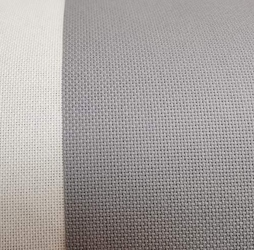 19" x 28" 14CT Counted Cotton Aida Cloth Cross Stitch Fabric (Light Steel Grey) - color: Light Steel Grey