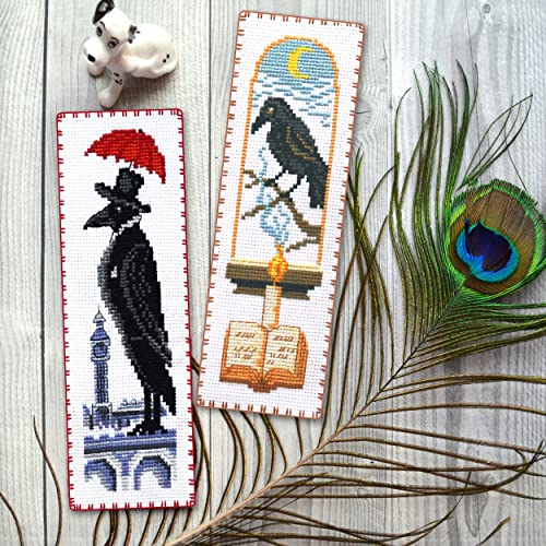 Povitrulya Rainy Day Counted Cross Stitch Bookmark Kit - DIY Embroidery Set - color: Rainy Day