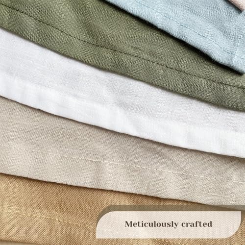 DerF HOME Cloth Napkins 100% Pure Linen, Light Blue, Set of 4, 18x18 - color: Light Blue-napkins(set of 4)
