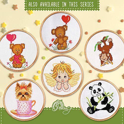 Povitrulya Baby Dragon Counted Cross Stitch Kit – Mandala Embroidery Pattern for Medium Starter - color: Green Dragon