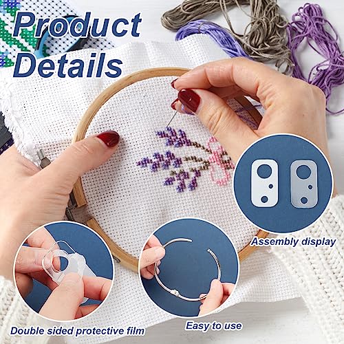 OLYCRAFT 50Pcs Clear Acrylic Bobbins with Hinged Ring Rectangle Acrylic Bobbins Cross Stitch Tread Bobbins Sewing Thread Winding Thread Bobbins Organizers for Sewing Storage DIY Crafts - color: Rectangle