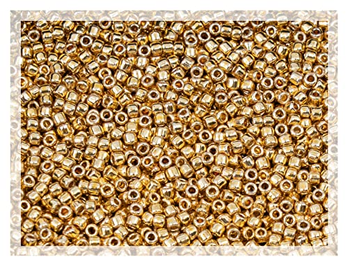 0.18oz Rocailles TOHO Seed Beads 15/0 (1.5 mm), Permanent Finish Galvanized Starlight (#pf557) - color: PermaFinish Starlight PF557 - 15/0