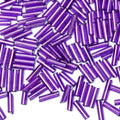 2000pcs Glass Bugle Beads, Tube Beads Bulk, Mini Long Tiny Small Waist Loose Spacer Embroidery Beaded for Bracelets Jewelry Making Sewing, Crafts, 2×6mm, Purple - color: Purple