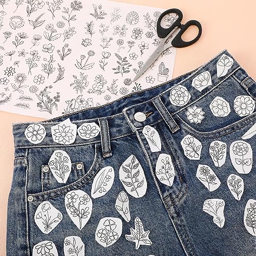 Lyrow 122 Pcs Water Soluble Stabilizer for Flower Pattern Stick and Stitch Embroidery Paper Wash Away Embroidery Stabilizers Tear Away Patterns for Hand Sewing Lover