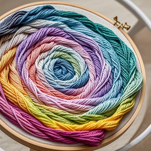 16 Rolls of Colorful Cotton Thread Ball Crochet Embroidery Rainbow Color Cross Stitch Thread Sewing for Cross Stitch Crafts(style2) - color: style2