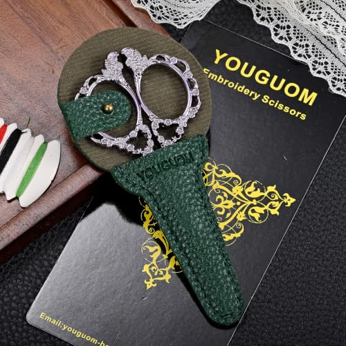 YOUGUOM Embroidery Scissors with Cover, Small Sewing Scissor - color: Purple