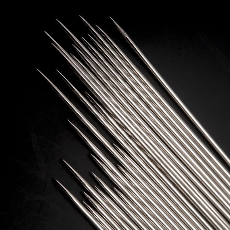 Premium Large Eye Sewing Needles,5 Size Sharp Needles for Hand Sewing,Embroidery,Quilting,Stitching,Repair - Stainless Steel Leather Thread Needle,Yarn Sewing Tapestry Needles with Threader - color: Silver