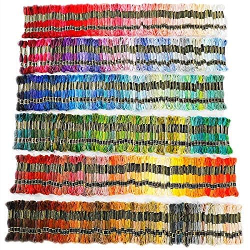 Vilihkc Rainbow Color Embroidery Floss 447 Skeins Per Pack with Cotton for Cross Stitch Threads Bracelet Yarn Craft Floss Embroidery Floss Set - color: 447 colors