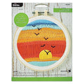 Bucilla 6" Stamped Embroidery Kit, Sunset, Includes Fabric, 6” Plastic Hoop, Floss, Needle and Instructions, 49318E