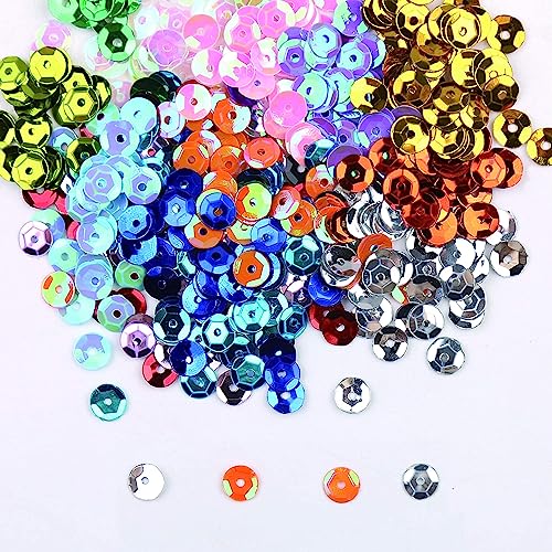 DIYASY 45000 Pcs Mini 4MM Sequins for Crafts – 24 Colors Round Cup Embroidery Sequins with Hole - size: 4MM