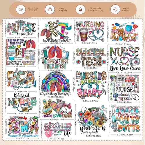 Health Autumn Iron on Transfers Heat Transfer Viny 36pcs - color: Bohemian-12