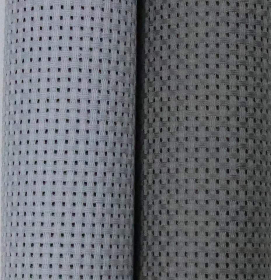 KCS 2 pc of 15" x 18"(38cmx45cm) 11 Count Cross Stitch Cotton Aida Cloth Needlework Fabric Box (Light Grey+Medium Grey,11CT) - color: Light Grey+medium Grey, size: 11CT
