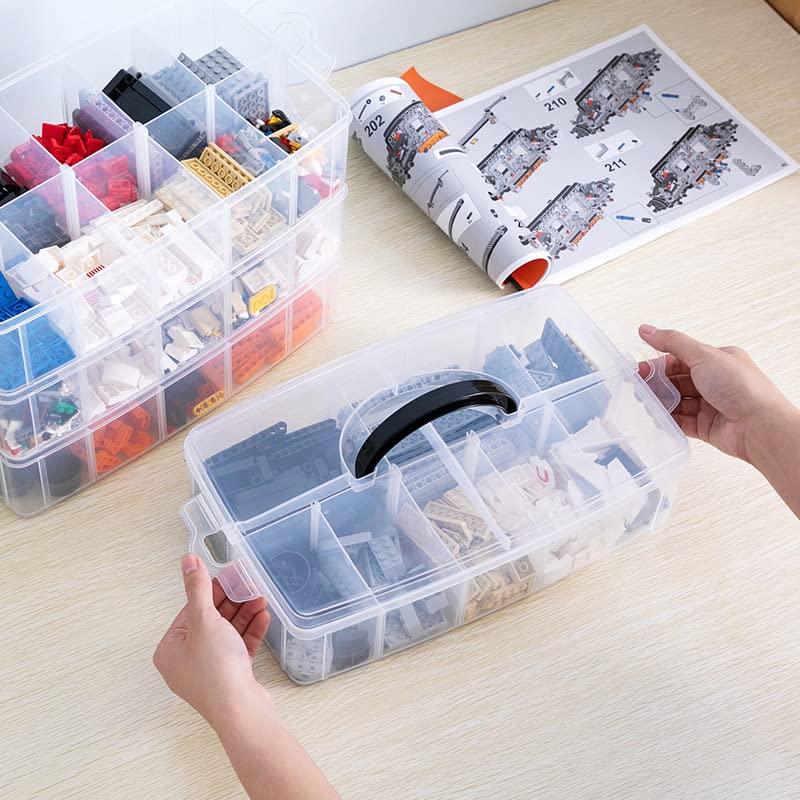 Sooyee 6-Tier Stackable Craft Organizers and Storage Box, Clear - size: 6-Tier