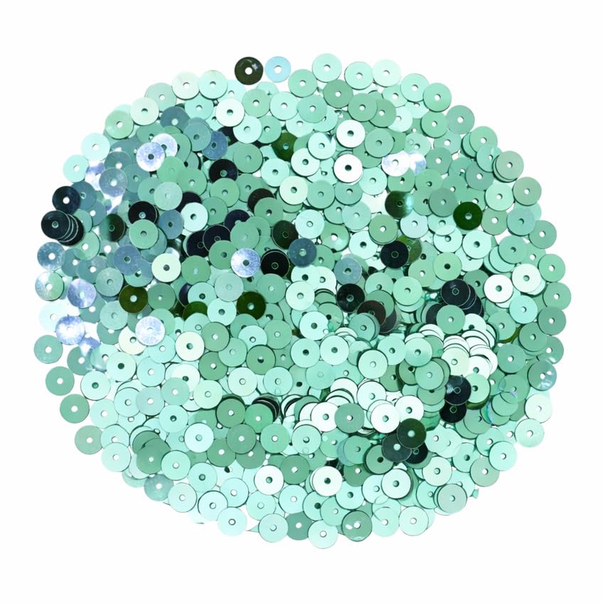 Mandala Crafts 6mm Flat Round Turquoise Sequins for Sewing Embroidery - color: Turquoise, size: 6mm Flat Sequins