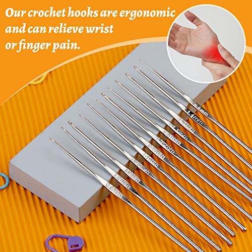 Zlulary 86 PCS Crochet Hook Set, Crochet Needles for Yarn