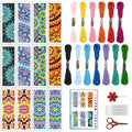 INFUNLY 6 Set Mandala Pattern DIY Cross Stitch Bookmark Kits for Beginners Art Floral Counted Cross Stitch Kit with Instruction Boho Flower Stamped Embroidery Bookmark Kit for Book Lovers Readers Gift - style: Dandala