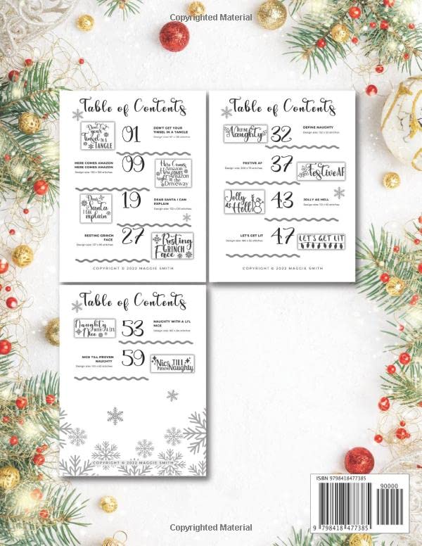 Snarky Christmas Sayings Counted Cross Stitch Pattern Book: Funny Holiday Snark Great for Beginners | Fast and Easy Needlepoint Designs
