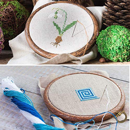 Embroidery Hoops Cross Stitch Hoop Ring Imitated Wood Circle Set Display Frame for Art Craft Handy Sewing and Hanging - Pack of 3 (5.5"+6.7"+8.6") - color: 3pcs Round