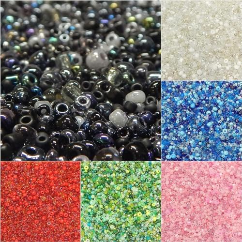 Perlin Glass Seed Beads 2mm 3mm 4mm Round Pony Beads Pack of 3000 Mixed Size, Colour Mix for Jewelry Making Earrings Bracelets Pendants Waist DIY Handmade (Silver) - color: silver