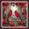 Funchey Counted Cross Stitch Kits for Adults Needlepoint Kits Unprinted Cross Stitching Embroidery Kit 11CT Cross Stitch Supplies-Christmas Cardinals 18x18 inch - color: ArtsKits40