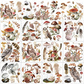 BBTO 12 Sheets Rub on Transfers for Crafts Wood Furniture DIY, 5.5" x 5.7" - style: Mushroom