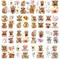 Wxiben 12 Pcs Highland Cow Floral Rub on Transfers for Crafts and Furniture - style: Highland Cow