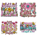 Mama DTF Transfer Ready to Press Mother’s Day Heat Transfer Vinyl Decal Pink Best Mom Ever Iron on Patches Pink Flower Butterfly Leopard Design Iron on Transfer Stickers for T-Shirt Pillow Cover 4PCS - style: Mother's Day