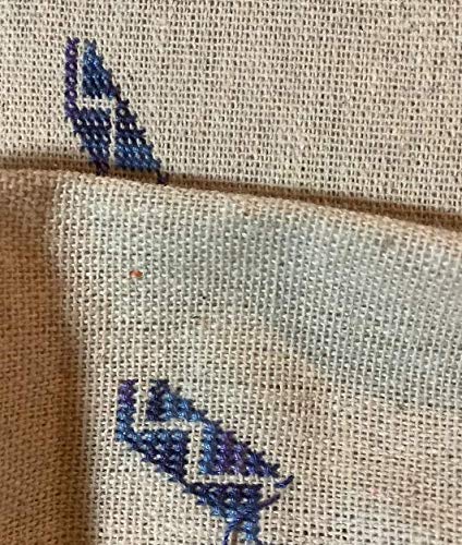 Light Beige Linen Needlework Embroidery Fabric Cross Stitching Plain Solid Color Aida Cloth Rose Flavor - color: Light Beige