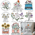 8 Sheets Vintage Flowers Iron On Transfers for T-Shirts - Flowers Htv Heat Transfer Vinyl Iron On Decals Patches Design - Iron On Stickers T-Shirts Clothing Hats Pillows Backpacks for Women Crafts