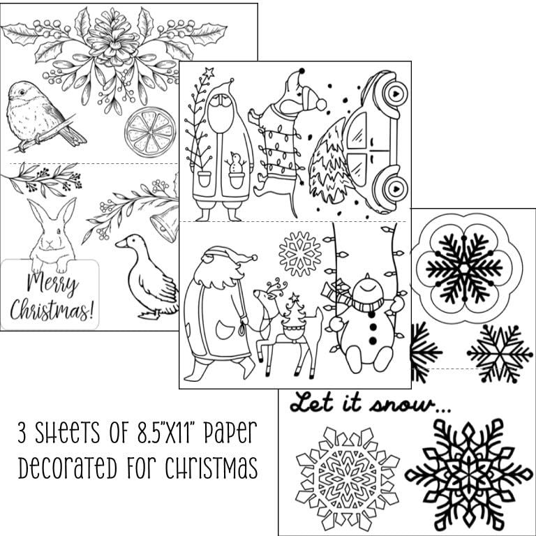 Water Soluble Embroidery Patterns Stabilizers, Stick and Stitch Embroidery Transfers Paper Tear Away Embroidery Stabilizer with Fun Designs for Stitching (Maze x2) - color: Christmas Celebration X3