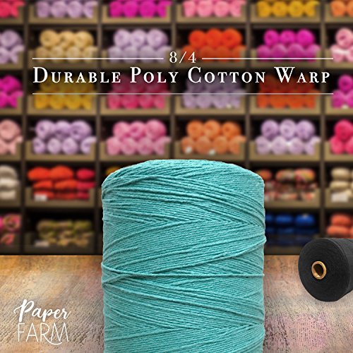 Durable Loom Warp Thread (Turquoise), 8/4 Warp Yarn (800 Yards), Perfect for Weaving: Carpet, Tapestry, Rug, Blanket or Pattern - Warping Thread for Any Loom - color: Turquoise