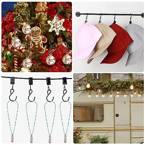 Christmas Light Clips Hanging Hooks - 50 Pack Outdoor String Light Clips - Metal Camper Awning String Party Light Hook - Holiday Light Clips Hangers Canopy Tent RV Xmas Decor Clamps - size: 2.36 Inch