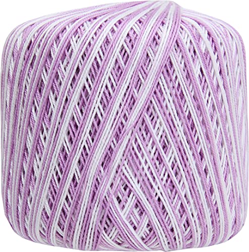 ThreadArt 100% Cotton Crochet Thread Size 10, Variegated Lavenders 47 - color: VARIEGATED LAVENDERS, size: SIZE 10 SINGLE