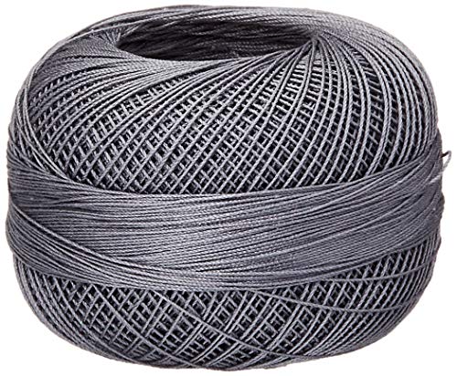 Lizbeth Size 80 HH80607 HH80 Lizbeth Cotton Thread 184 Yds 10G, Charcoal Medium - color: Charcoal Medium