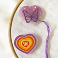 DPXWCCH 2 Pieces Heart Needle Minders for Cross Stitch,Butterfly Magnetic Needle Nanny Embroidery Sewing Needlework Accessories