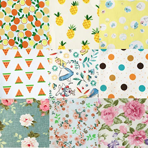 200 pcs Fabric Squares Sheets Patchwork Craft Cotton Quilting Fabric Bundles DIY Patchwork Crafts with with Different Patterns for Crafts (10cmx10cm)