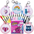 Cross Stitch Kit for Kids - 5 Easy Stamped Embroidery Kits for Beginners - color: multicolor