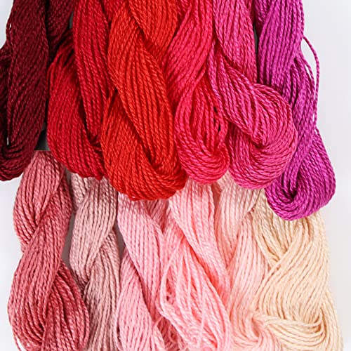 KCS 328 Yards(300 Meters) Mercerized Pearl Cotton Crochet Needlepoint Thread,Size 5, 12 skeins,Mixed Color 07 - color: 12color07, size: 12 skeins