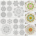 18Pcs Mandala Flower Water Soluble Hand Sewing Stabilizers - style: Mandala