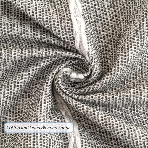 SIELUNO Rectangle Table Cloth Cotton Linen Waterproof Embroidery Tablecloth Rustic Farmhouse Style for Indoor Outdoor Dinning Tabletop Decoration-Striped Grey-54"x86" - color: Striped Grey, size: 54" x 86" (Rectangular)