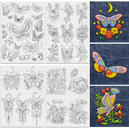 36Pcs Butterfly Water Soluble Hand Sewing Stabilizers - style: Butterfly
