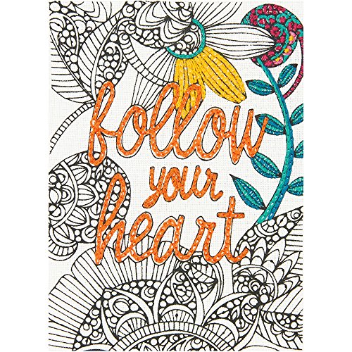 Dimensions 'Follow Your Heart' Crewel Embroidery Kit for Beginners, 5' x 7' - color: Follow your Heart