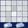 20 Pcs Sashiko Stencils 5.1 x 5.1 Inch Plastic Sashiko Template Pattern Geometric Embroidery Stabilizers Drawing Line Template for Hand Quilting Sewing - size: 5.1 x 5.1 inch