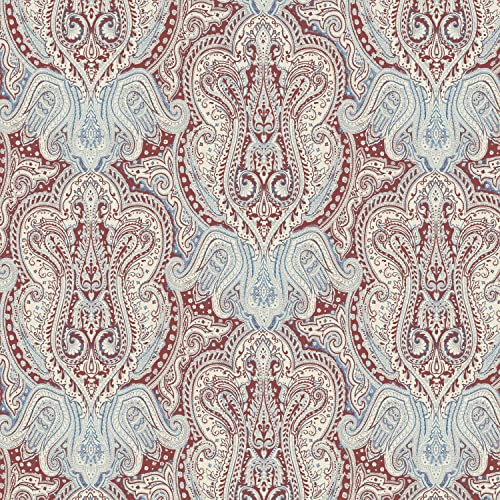 Stitch & Sparkle 100% Cotton Duck Cloth Print 45" Wide, DIY Project, Craft & Quilt Fabric for Sewing, Upholstery Home Décor, Cut by the Yard, Paisley Med Red Color - color: Paisley Med Red, size: Cut by the yard