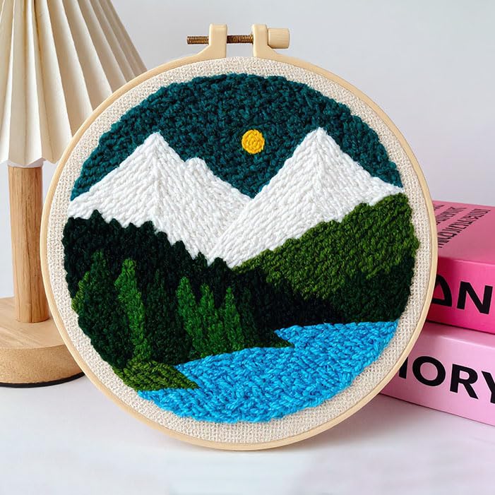 Punch Needle Kit Beginners Snow Mountain Embroidery Kit DIY Craft Lovers - color: Snow Mountain