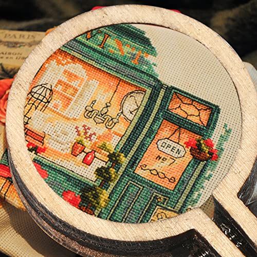 Jetec 60 Pieces 1 Inch Mini Embroidery Hoops Wooden Cross Stitch Hoops